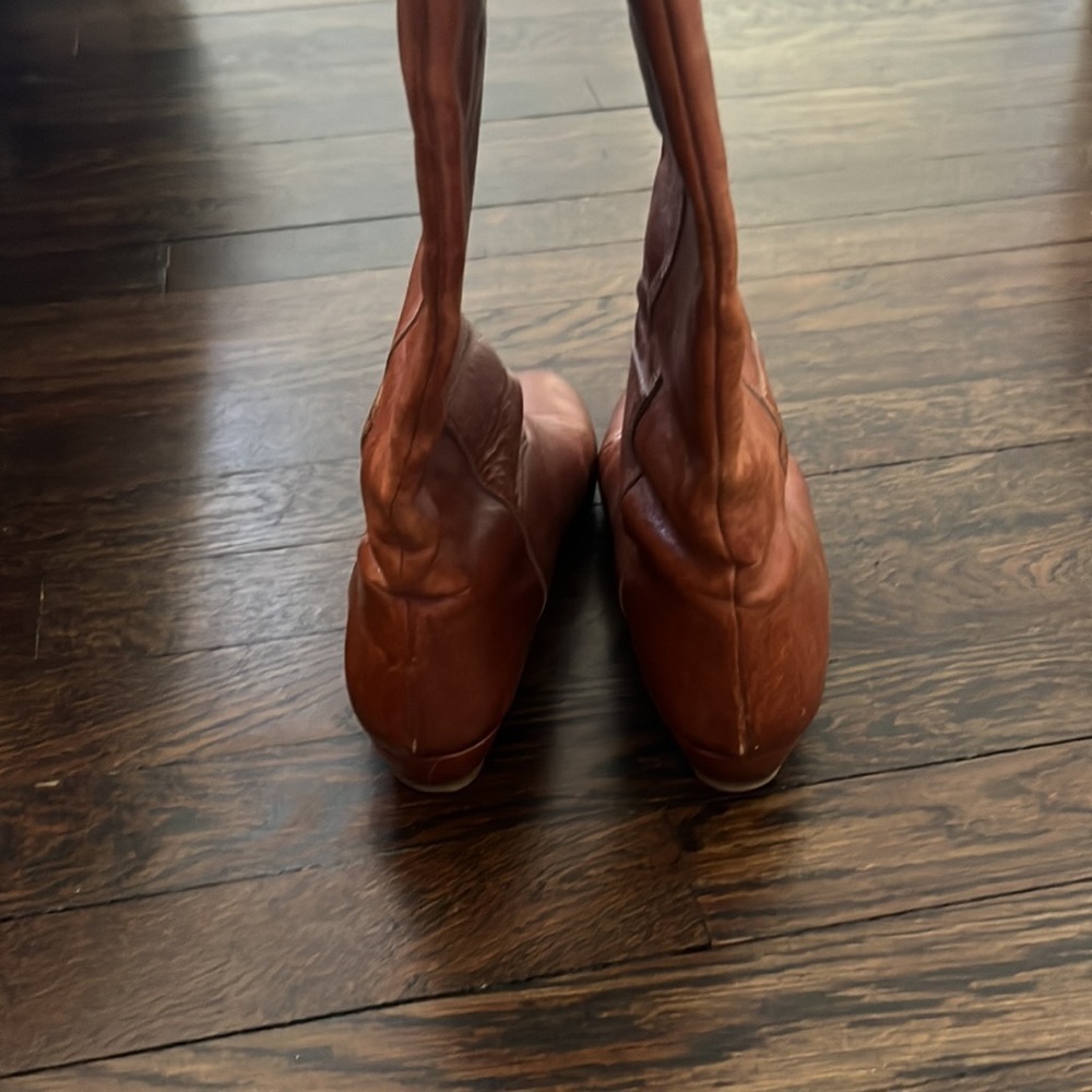 LOEFFLER RANDALL Leather wedge Riding Boots - Picture 4 of 6